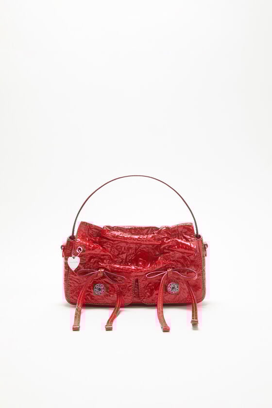 Multipocket Micro Crossbody Crinkled Patent, Red, 2000x